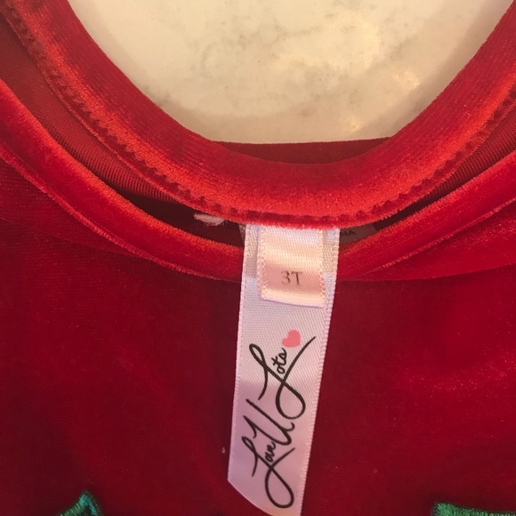 Red and Green Dress- Size 3T - Picture 4 of 5